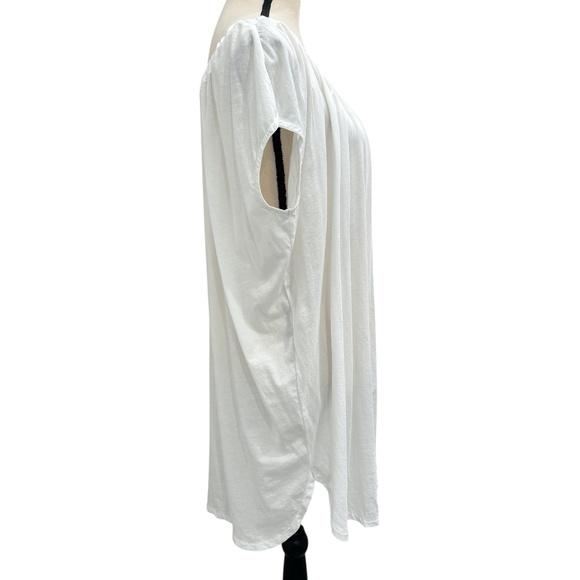 ORGANIC BY JOHN PATRICK WHITE COTTON ON OR OFF THE SHOULDER TUNIC DRESS - Picture 3 of 12